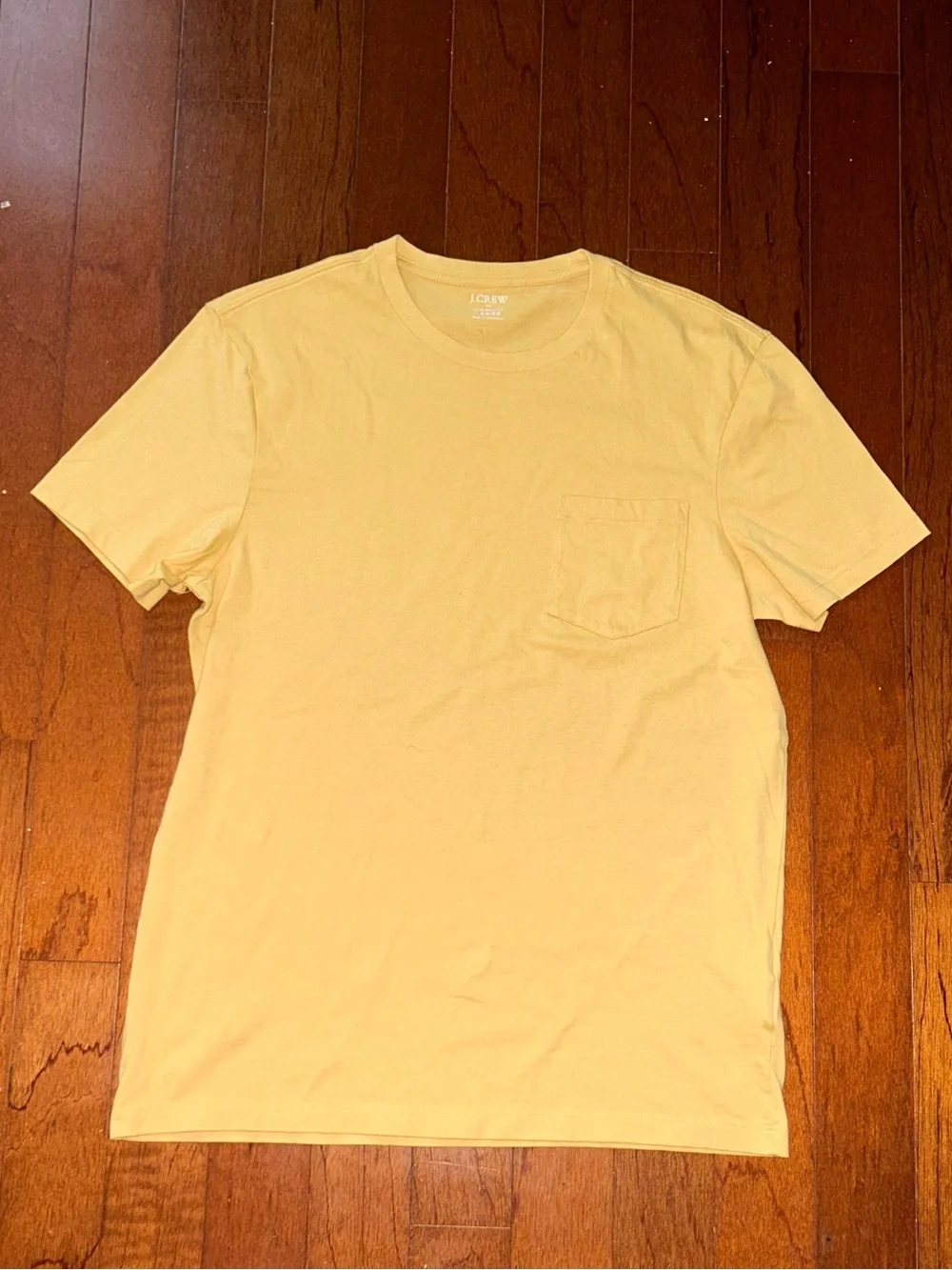J. Crew Slim Washed Short-Sleeve T-Shirt Yellow Men's L Cotton Casual Basics